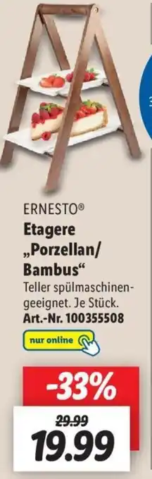 Lidl Ernesto Etagere Porzellan/Bambus Angebot