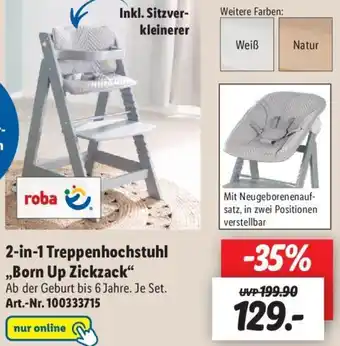 Lidl Roba 2in1 Treppenhochstuhl ,,Born Up Zickzack" Angebot