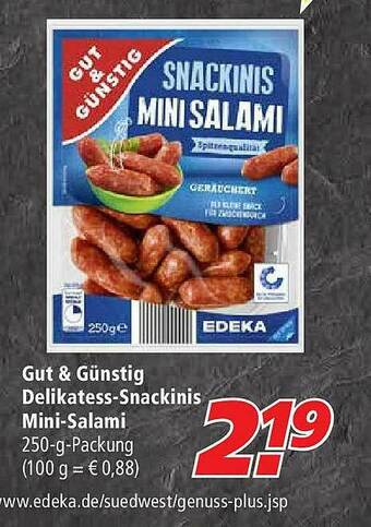 Marktkauf Gut & Günstig Delikatess-snackinis Mini-salami Angebot