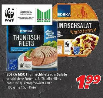 Marktkauf Edeka Msc Thunfischfilets Oder Salate Angebot