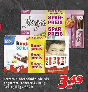 Marktkauf Ferrero Kinder Schokolade Oder Yogurette Erdbeere Angebot