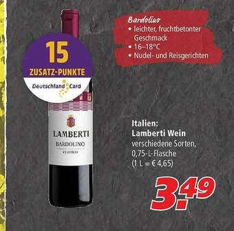 Marktkauf Italien : Lamberti Wein Angebot