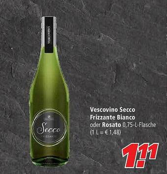 Marktkauf Vescovino Secco Frizzante Bianco Oder Rosato Angebot