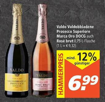 Marktkauf Valdo Valdobbiadene Prosecco Superiore Marca Oro Docg Auch Rosé Brut Angebot