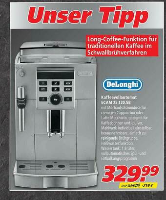 Marktkauf Delonghi Kaffeevollautomat Ecam 25.120.sb Angebot