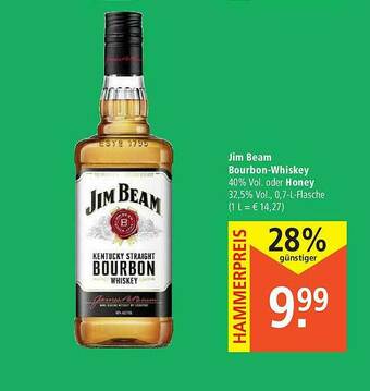 Marktkauf Jim Beam Bourbon-whiskey Oder Honey Angebot