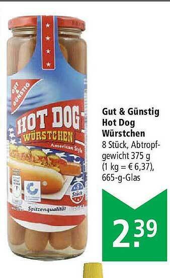 Marktkauf Gut & Günstig Hot Dog Würstchen Angebot