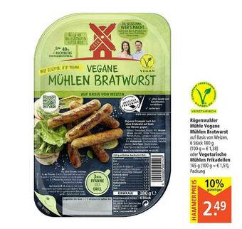 Marktkauf Rügenwalder Mühle Vegan Mühlen Bratwurst Oder Vegetarische Mühlen Frikadellen Angebot