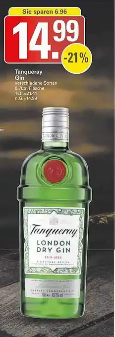 WEZ Tanqueray gin Angebot