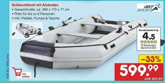 Netto Marken-Discount Art Sport Schlauchboot Mit Aluboden Angebot