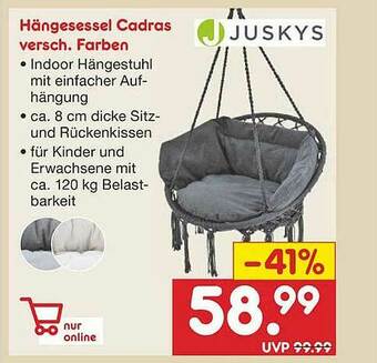 Netto Marken-Discount Juskys Hängesessel Cadras Angebot