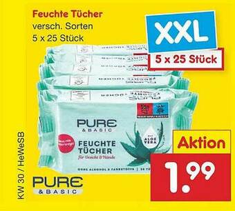 Netto Marken-Discount Feuchte Tücher Pure & Basic Angebot