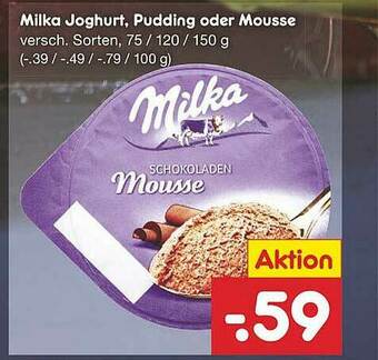 Netto Marken-Discount Milka Joghurt, Pudding Oder Mousse Angebot