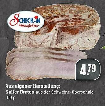 Scheck-in-Center Scheck In Manufaktur Aus Eigener Herstellung: Kalter Braten Angebot