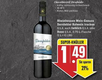 Scheck-in-Center Rheinhessen Wein-genuss Dornfelder Rotwein Trocken Auch Lieblich Oder Rosé Angebot