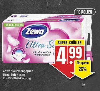 Scheck-in-Center Zewa Toilettenpapier Ultra Soft Angebot