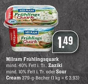 Scheck-in-Center Milram Frühlingsquark Zaziki Oder Sour Cream Angebot