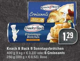 Scheck-in-Center Knack & Back 8 Sonntagsbrötchen Oder 6 Croissants Angebot