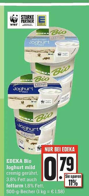 Scheck-in-Center Edeka Bio Joghurt Mild Angebot