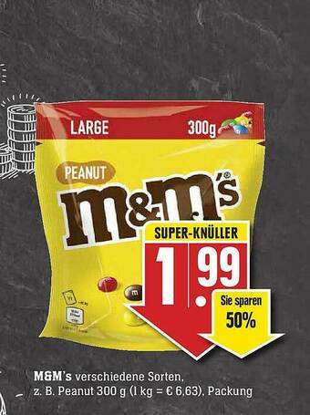 Scheck-in-Center M&m's Z. B. Peanut Angebot