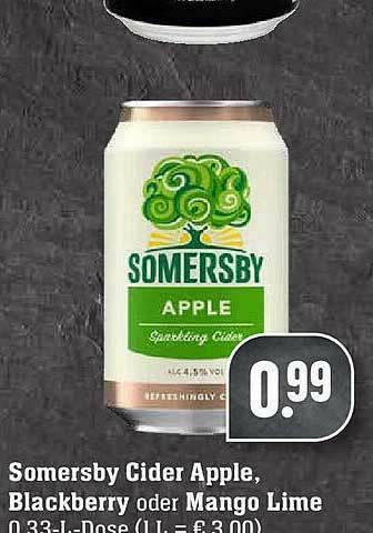 Scheck-in-Center Somersby Cider Apple Blackberry Oder Mango Lime Angebot