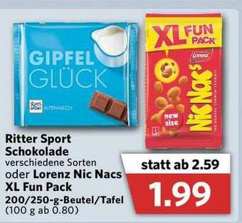 Combi Ritter Sport Schokilade Oder Lorenz Nic Nacs Xl Fun Pack Angebot