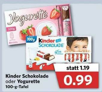 Combi Kinder Schokolade Yogurette Angebot