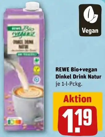 REWE Rewe Bio+Vegan Dinkel Drink Natur 1 L Pckg. Angebot