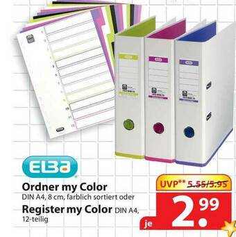 Famila Nord West Ordner My Color Oder Register My Color Elba Angebot