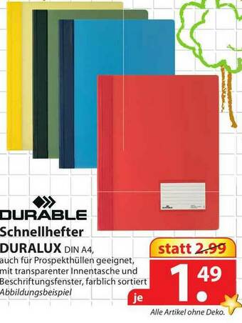 Famila Nord West Durable Schnellhefter Duralux Din A4 Angebot