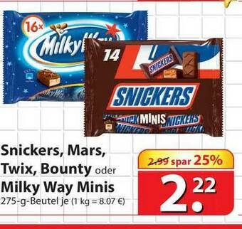 Famila Nord West Snickers Mars Twix Bounty Oder Milky Way Minis Angebot