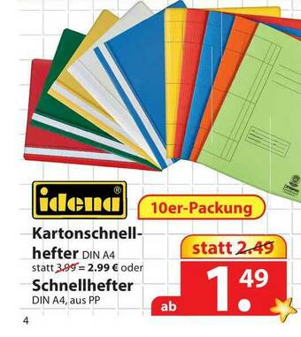 Famila Nord West Kartonschnell-hefter Din A4 Schneillhefter Idena Angebot