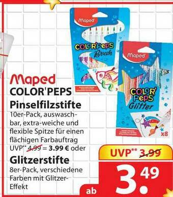 Famila Nord West Maped Color'peps Pinselfilzstifte Glitzerstifte Angebot