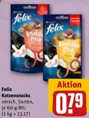 REWE Felix Katzensnacks 60 g Btl. Angebot