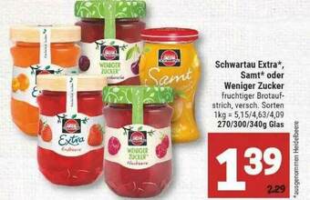 Marktkauf Schwartau Extra, Samt Oder Weniger Zucker Angebot