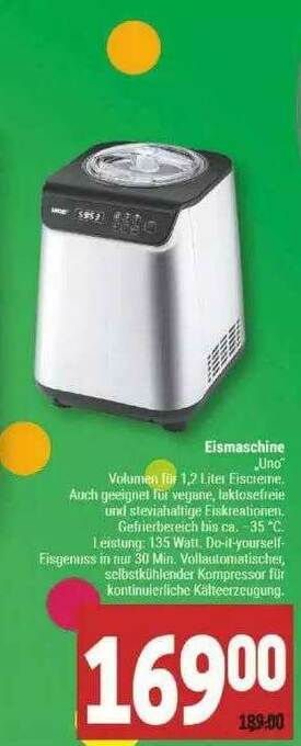 Marktkauf Eismaschine „uno” Angebot