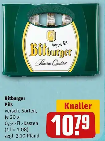 REWE Bitburger Pils 20x0,5 L-Fl. Kasten Angebot