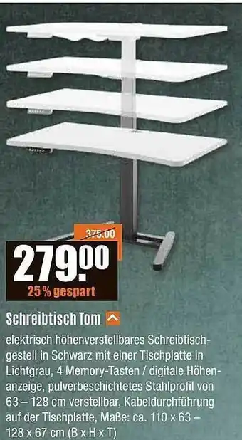 V Baumarkt Schreibtisch tom Angebot