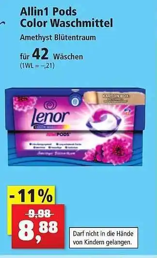 Thomas Philipps Lenor allin1 pods color waschmittel Angebot