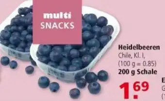 Multi Markt Heidelbeeren 200 g Schale Angebot