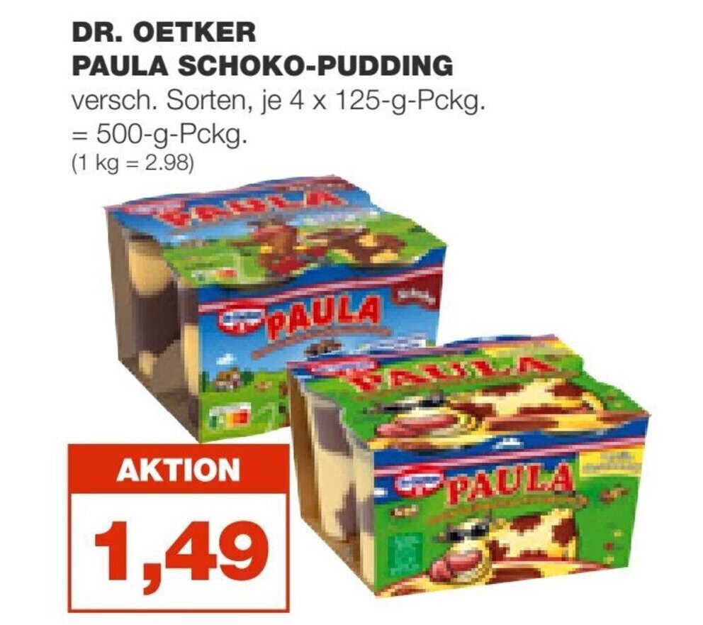 Dr. Oetker Paula Pudding 4*125g Angebot bei mein real