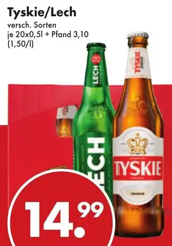 Trink und Spare Tyskie/Lech 20x0,5 L Angebot