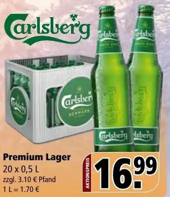 Getränke Rössler Carlsberg Premium Lager 20x0,5 L Angebot