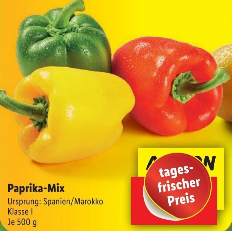 Paprika Mix 500 g Angebot bei Lidl