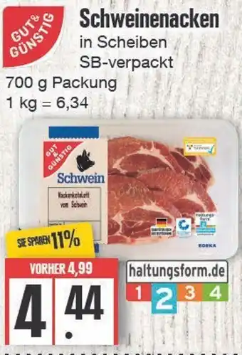 Edeka Frischemarkt Gut & Günstig Schweinenacken 700 g Packung Angebot