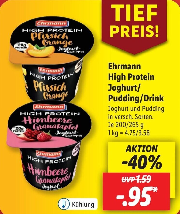 Ehrmann High Protein Joghurt/Pudding /Drink 200/265 g Angebot bei Lidl