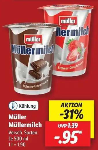 Lidl Müller Müllermilch 500 ml Angebot