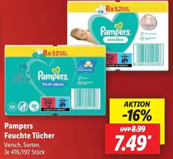 Lidl Pampers Feuchte Tücher 192/416 Stück Angebot