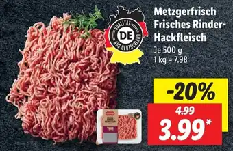 Lidl Metzgerfrisch Frisches Rinder Hackfleisch 500 g Angebot