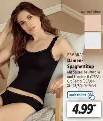 Lidl Esmara Damen Spaghettitop Angebot